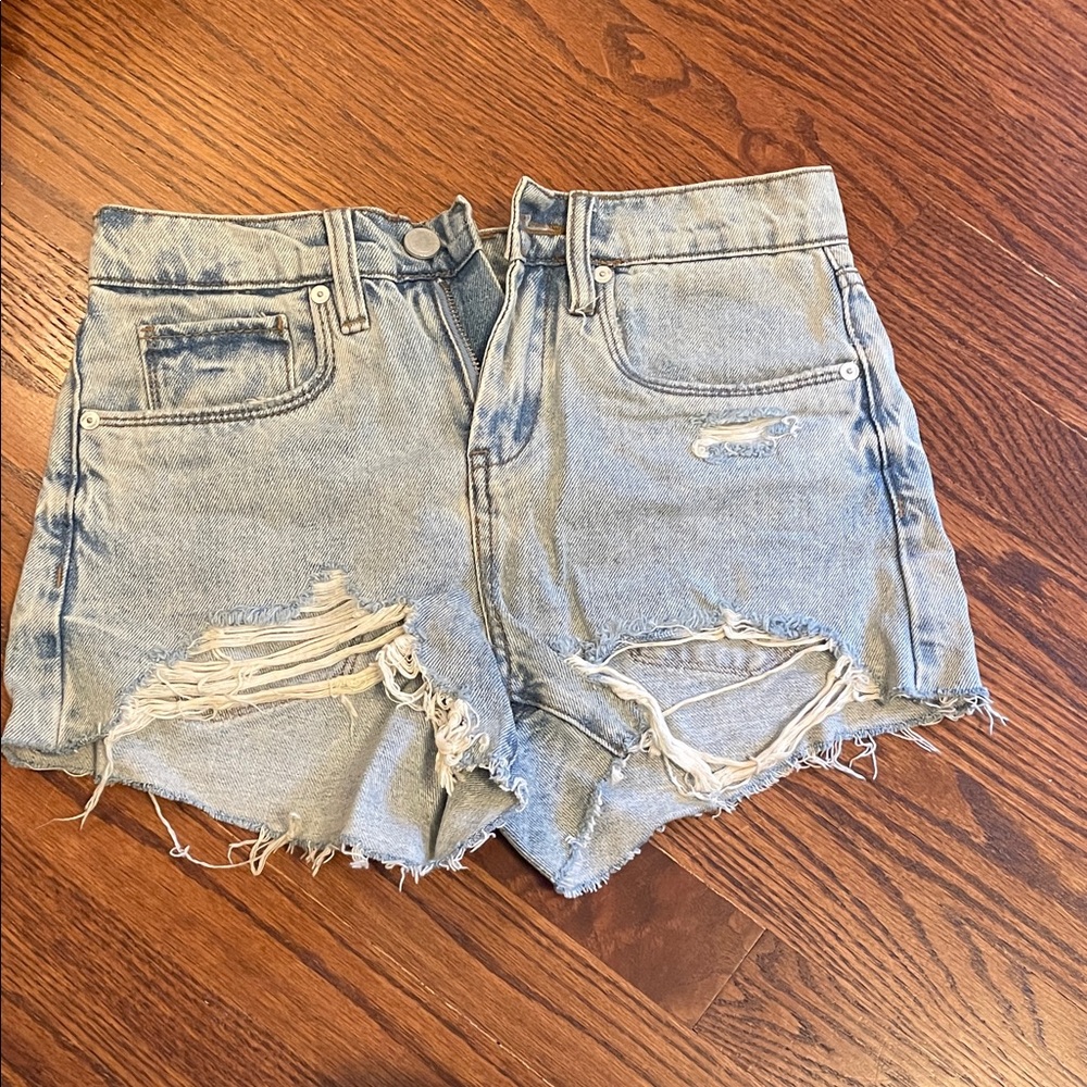 Blank NYC Light Blue Distressed Jean Shorts
